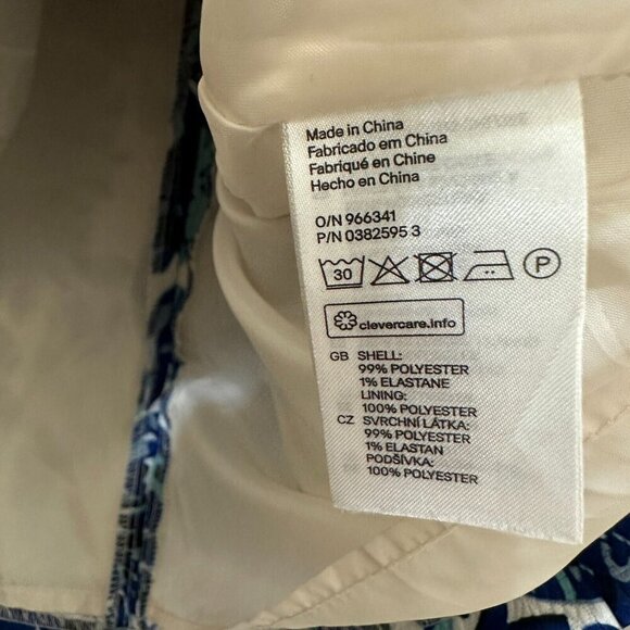 2/$30 H&M Sleeveless Fit & Flare Jacquard Dress Size 4 Blue Floral Pockets NWT - Picture 8 of 13